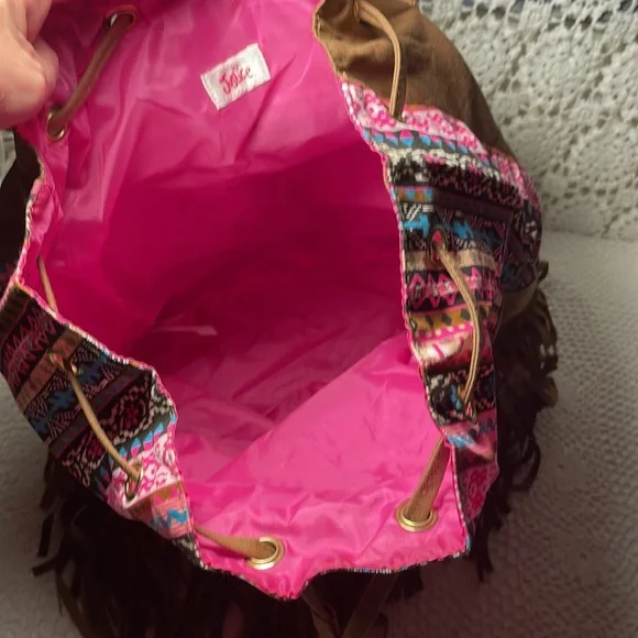 Justice Multicolor Fringe Backpack - Picture 10 of 15